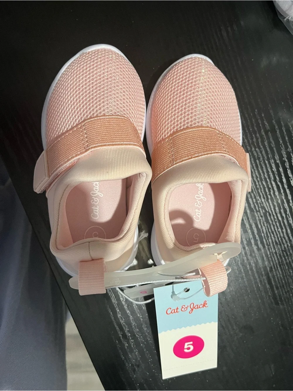 Cat & Jack Toddler Slip-On Sneakers - Blush Pink hint of sparkle